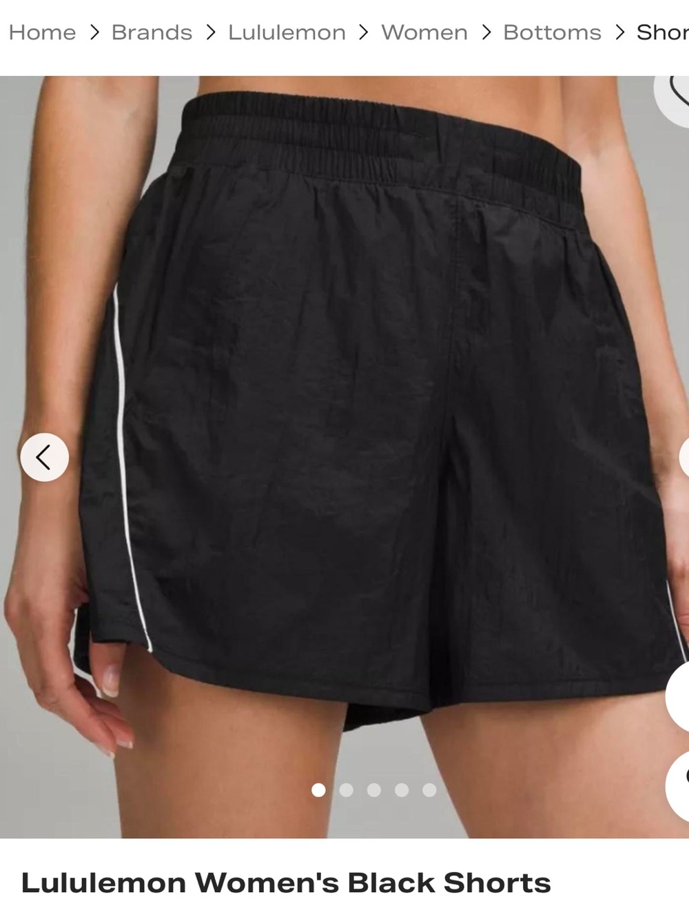 lululemon athletica Black License to Train Shorts with white piping size 4